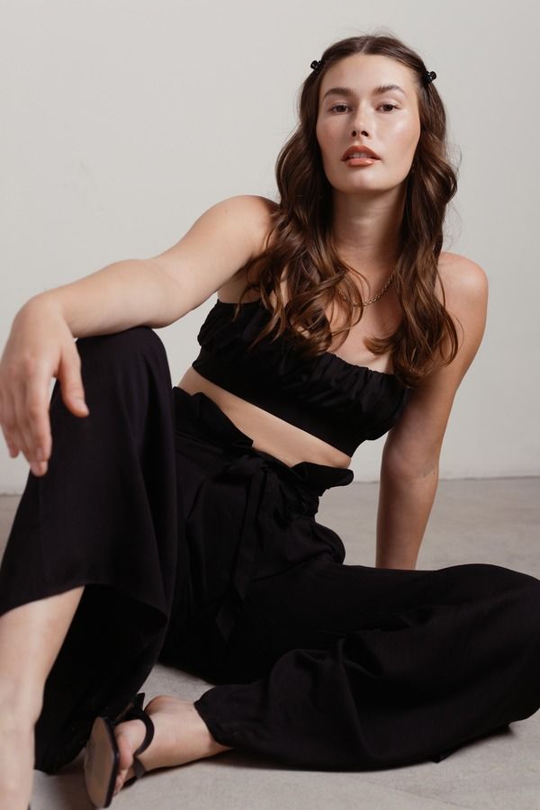 Inside Look Wide Leg Pants - Black