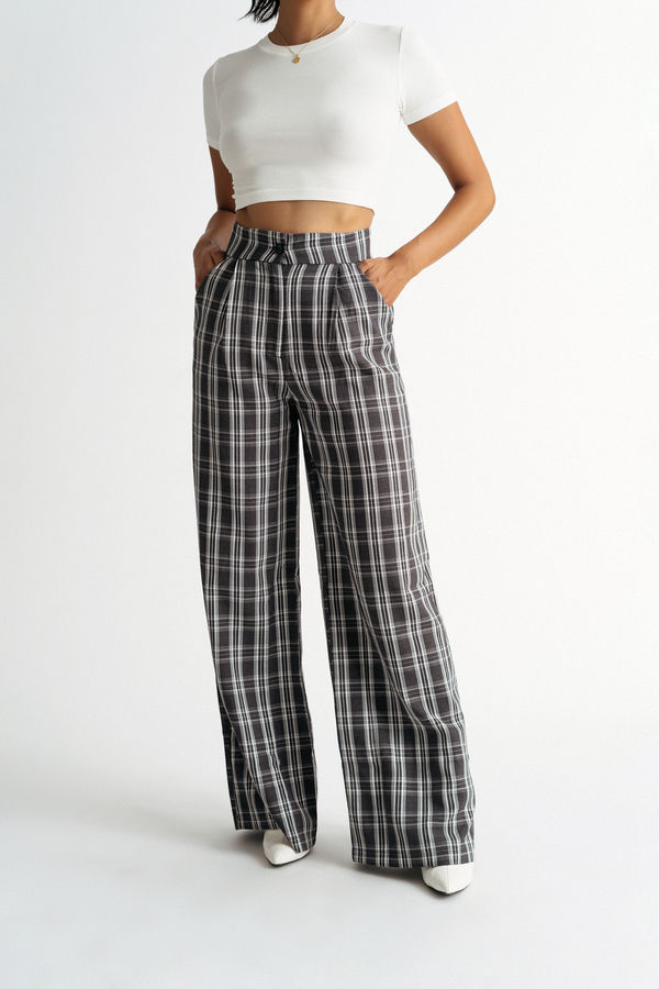 Only Want You Wide Leg Pants - Black Multi