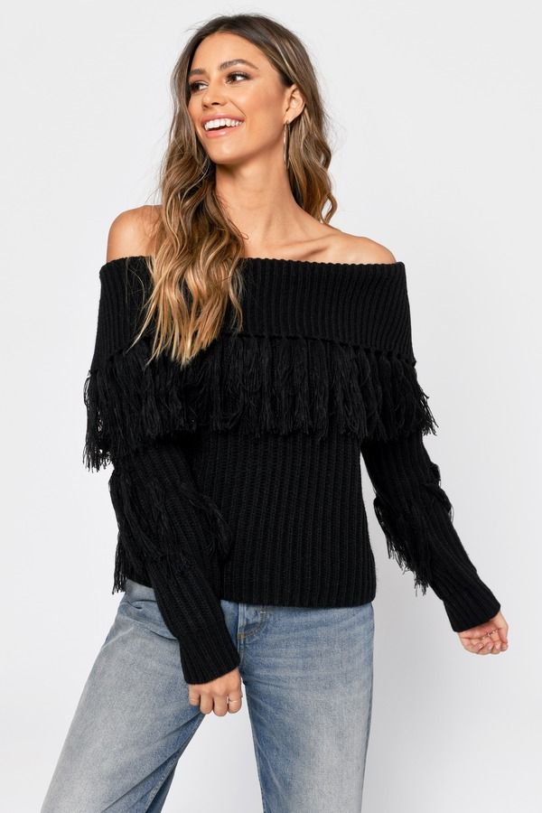 One More Off The Shoulder Sweater - Black