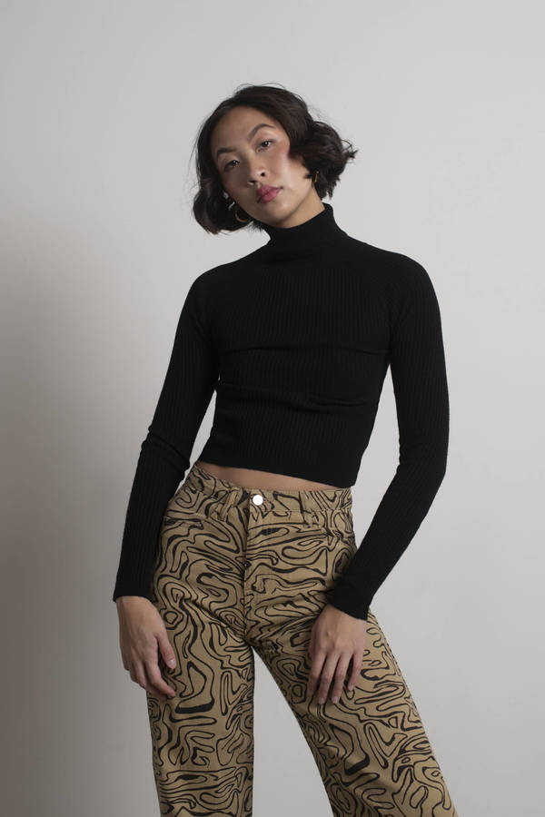 Stick Around Turtleneck Sweater - Black