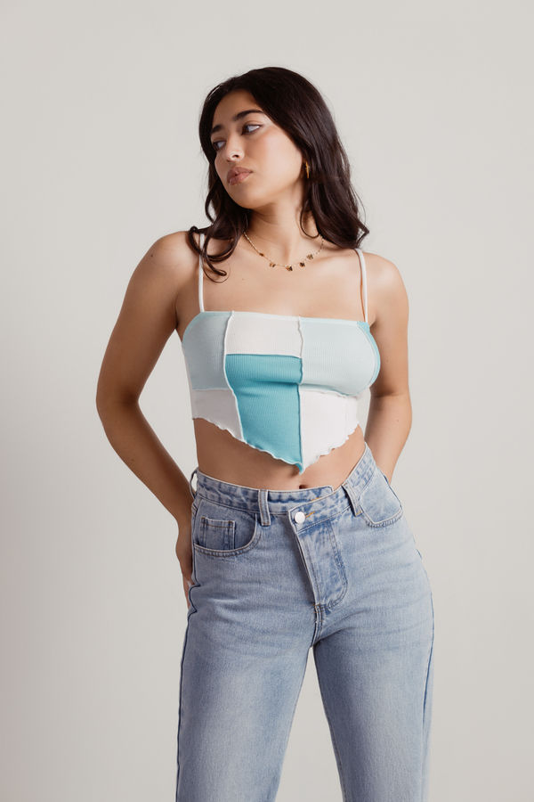 On Your Mind Crop Top - Blue