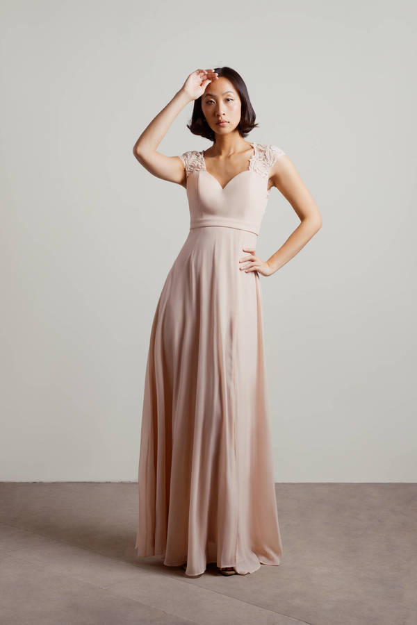 Shellie Sweetheart Open Back Maxi Dress - Blush