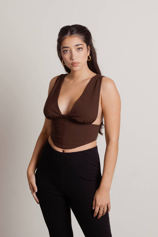 Avery Bustier Top - Brown