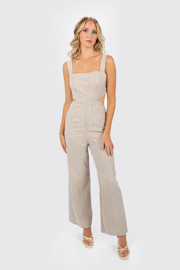 Louiella Cutout Jumpsuit - Brown