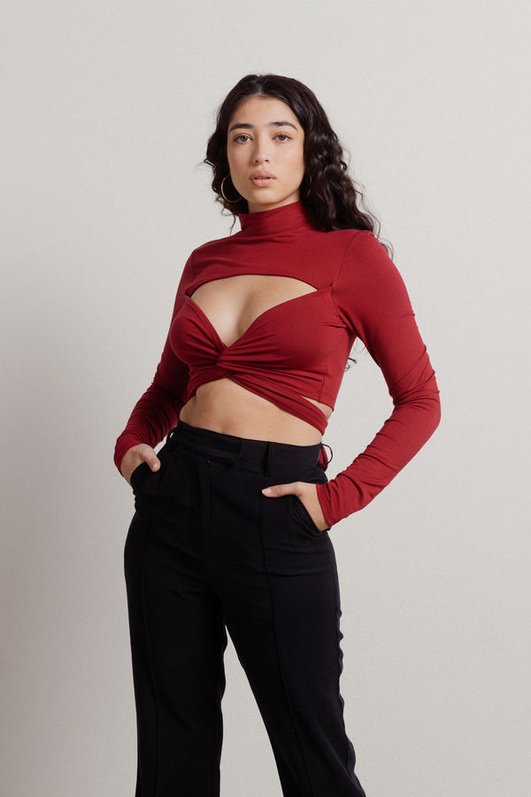 Born Again Crop Top - Burgundy