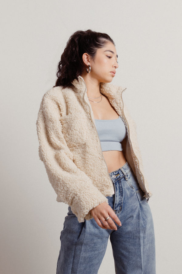 Fuzzy Wuzzy Sherpa Jacket - Cream