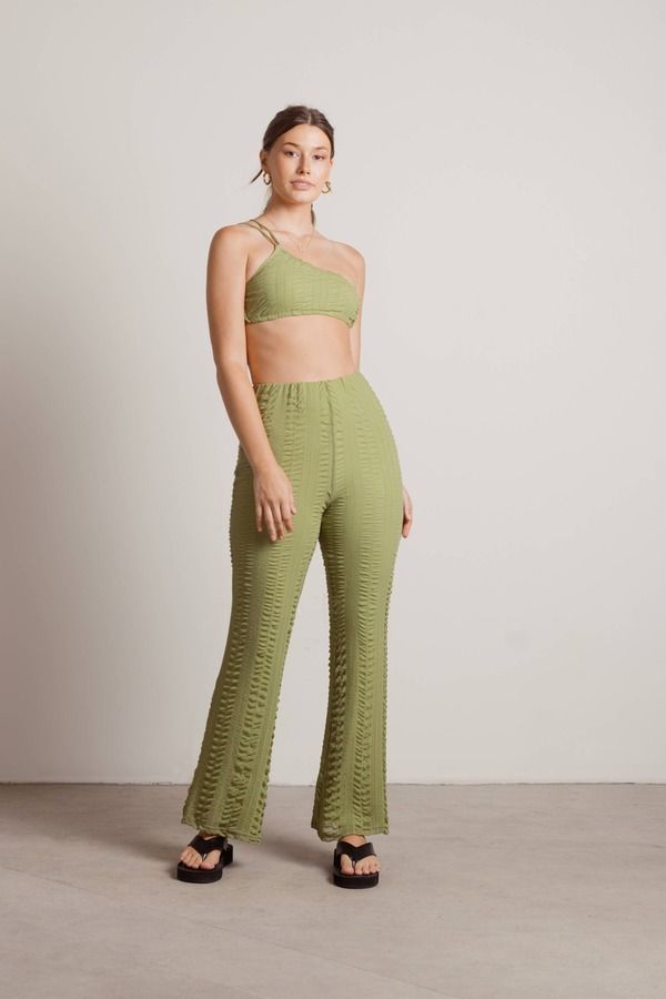 Over Time Ruched Pants - Green