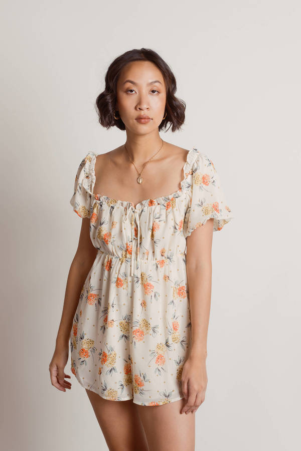 In Bloom Floral Romper - Ivory