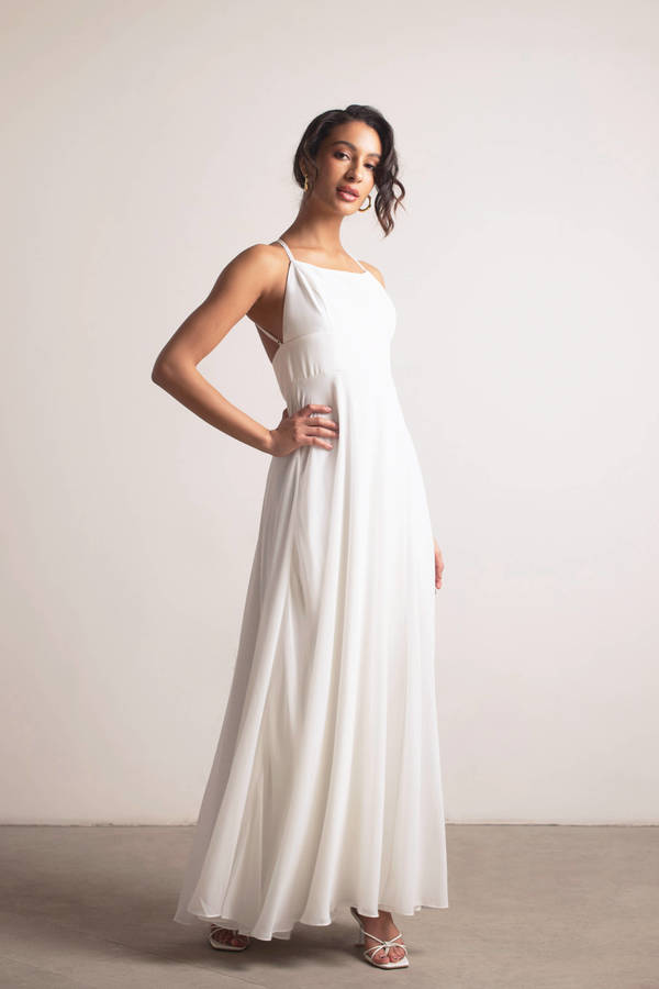 Know You Love Me High Slit Empire Maxi Dress - Ivory