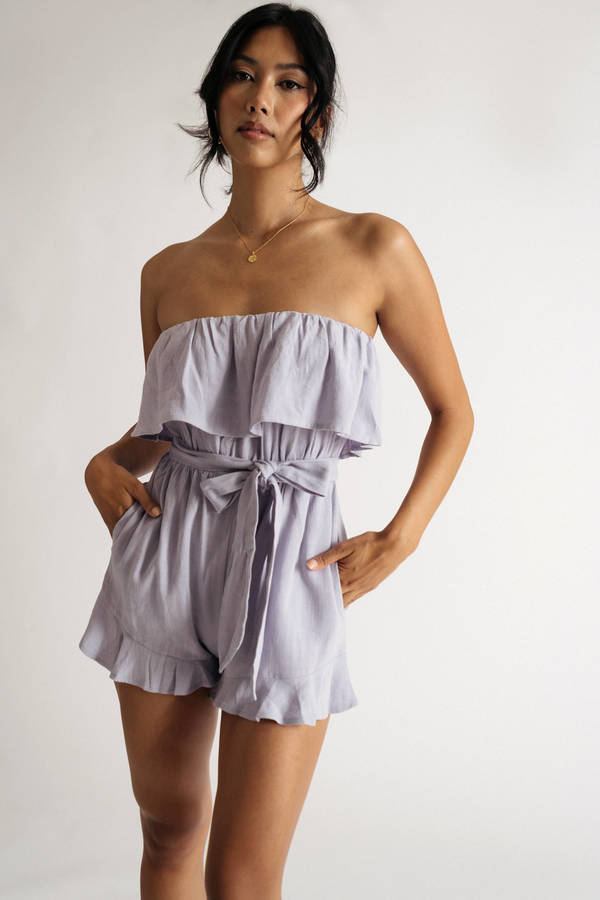 Lauren Strapless Romper - Lavender