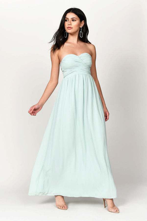 Go Glam Sweetheart Surplice Maxi Dress - Mint