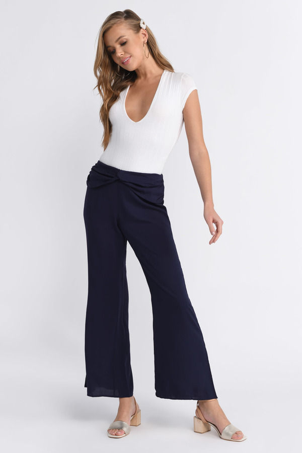 Make Me Dance Flared Pants - Navy