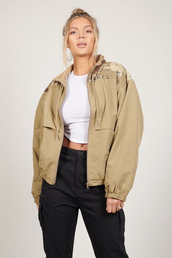 Spot On Zip Up Jacket - Olive