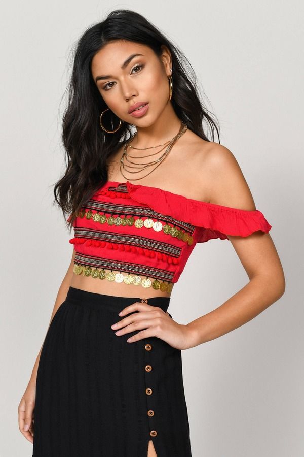 Gwen Crop Top - Red