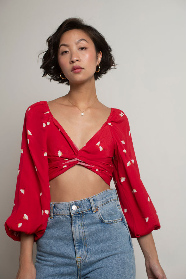 Move On Crop Top - Red Multi