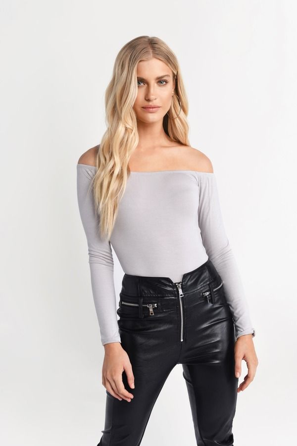 Cosette Off The Shoulder Bodysuit - Silver