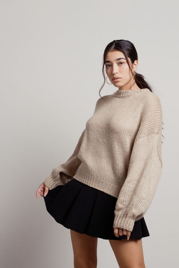 Simple Days Crew Neck Sweater - Tan