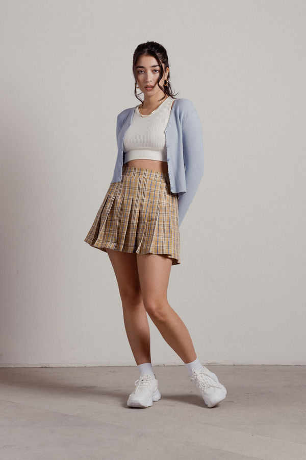 So What Pleated Mini Skirt - Tan