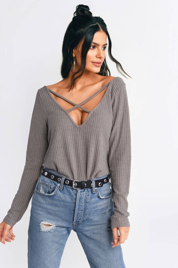 Cross My Heart Criss Cross Top - Taupe