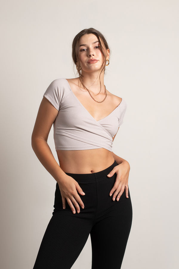 Kacie Crop Top - Taupe