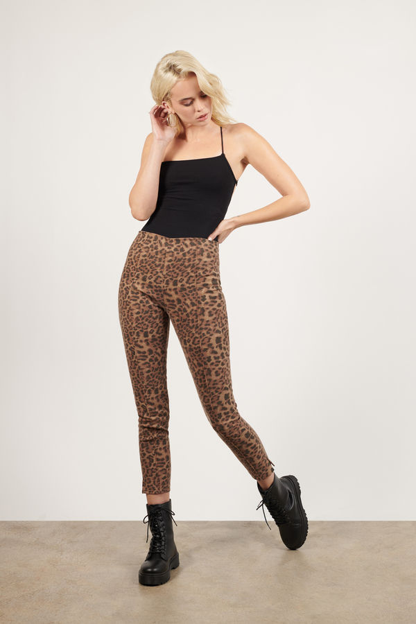 In The Jungle Leopard Print Pants - Taupe Multi