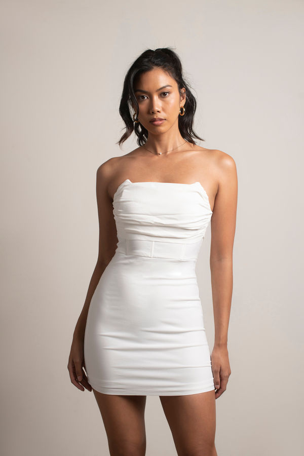 Annamarie Strapless Bodycon Mini Dress - White