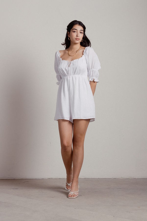 Cinderella Ruffle Romper - White