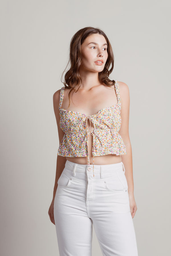 No Love Lost Crop Top - White Multi