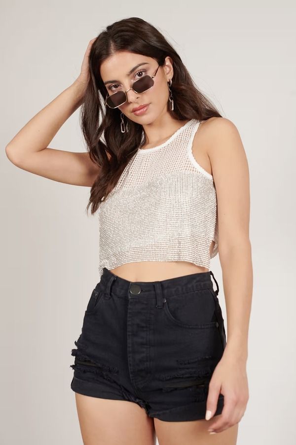 Silvio Crop Top - White