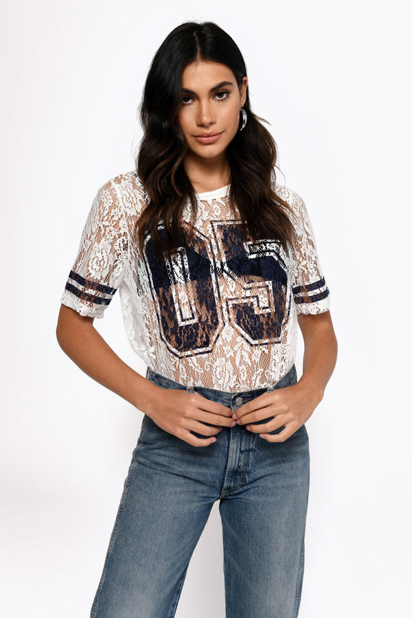 Team Spirit Lace Top - White