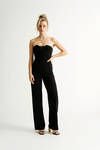 Mackenzie Black Strapless Mesh Jumpsuit