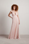 Night To Remember Chiffon Double High Slit Maxi Dress - Blush