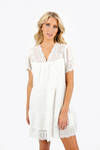 Meagan Eyelet Tiered Mini Dress - Off White