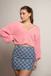 Onto You Sweater Cardigan - Pink