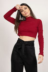 Eliza Crop Top - Wine