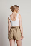 On Purpose Paperbag Shorts - Light Olive