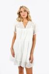 Meagan Eyelet Tiered Mini Dress - Off White