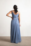 Love Galore Pleated Slit Maxi Dress - Light Blue