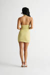 City Girl Halter Bodycon Mini Dress - Lime