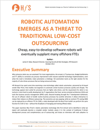 Robotic Automation emerges as a threat to traditional low-cost outsourcing