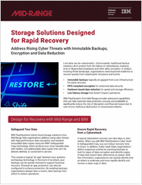 Storage Solutions Designed for Rapid Recovery