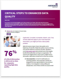 Critical Steps to Enhanced Data Quality