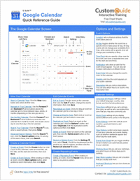 Google Calendar Quick Reference Guide