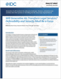 Will Generative AIs Transform Legal Services? Defensibility and Security Must Be a Focus