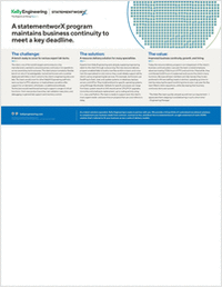 A statementworX program maintains business continuity to meet a key deadline.