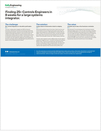 Finding 25+ Controls Engineers in 8 weeks for a large systems integrator.