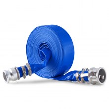 Backwash Hose 1.5 in x 50 ft Blue High Quality Hose Complete Fittings