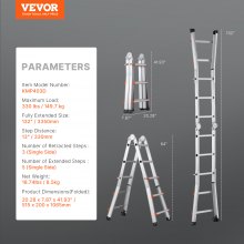 VEVOR Telescoping Ladder A Frame 10 FT Extension Multi-Function for Homework