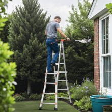 VEVOR Telescoping Ladder A Frame 19 FT Extension Multi-Function for Homework