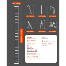 VEVOR Multi-Purpose Folding Ladder 7-in-1 5 Step 19ft Reach Height Metal